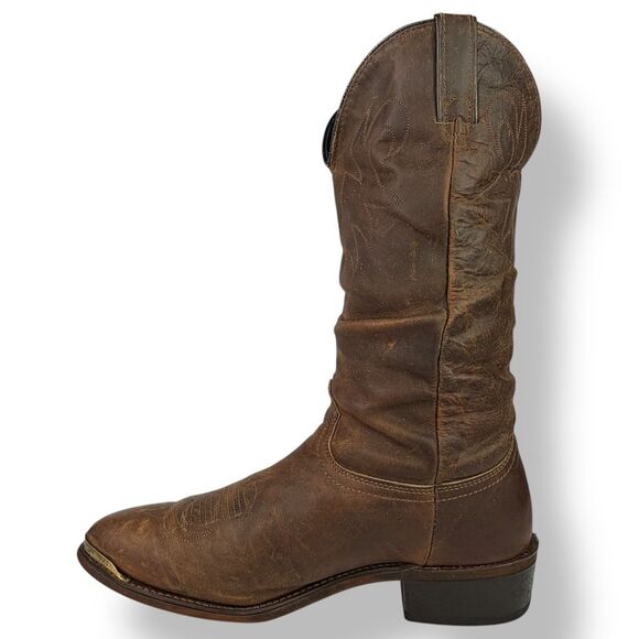 Durango Western Cowboy Boots Crumpled Distressed Soft Brown Leather Men’s 11 D - Picture 4 of 11